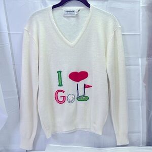 LaMode DuGolf I heart Golf V-Neck Sweater Sm/M